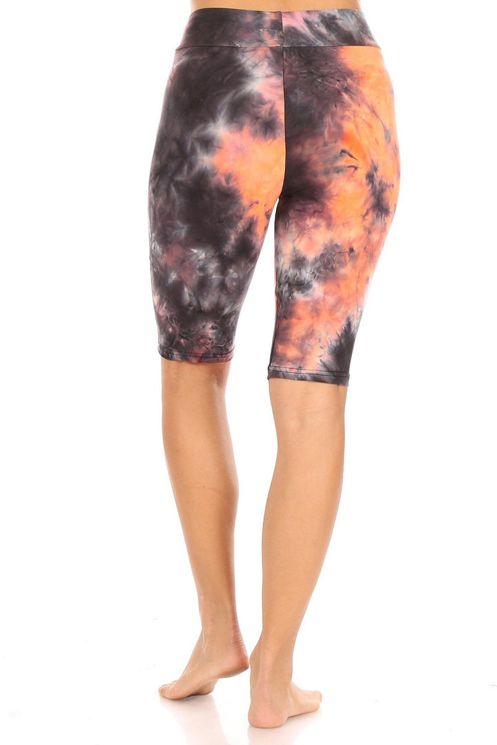 Brushed Tie Dye High Waisted Biker Shorts