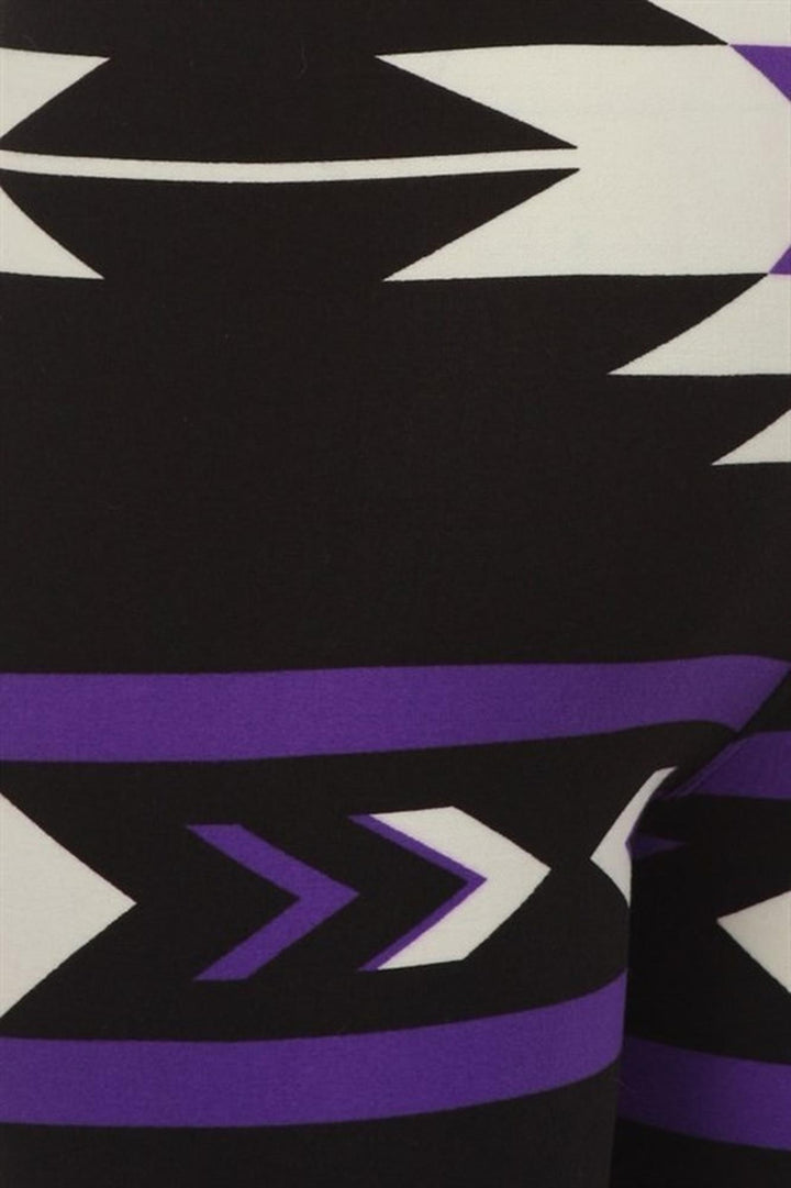 Buttery Soft Purple Azteca Tribal Kids Leggings