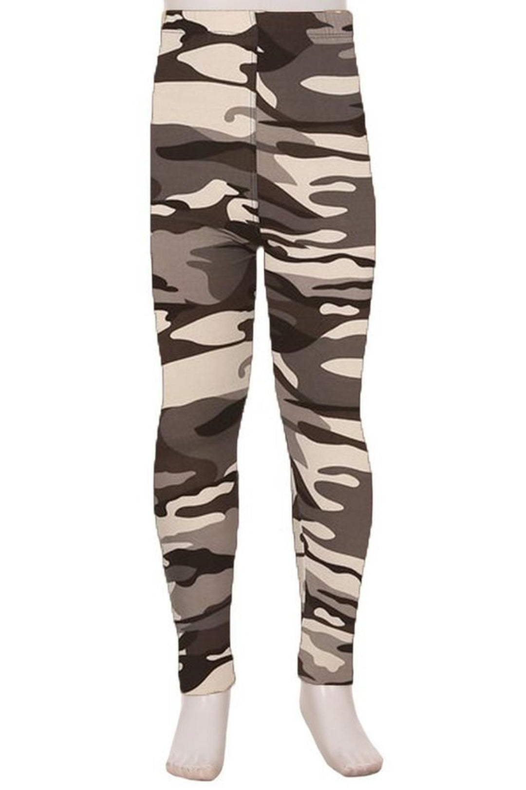 Buttery Soft Charcoal Camouflage Kids Leggings - EEVEE
