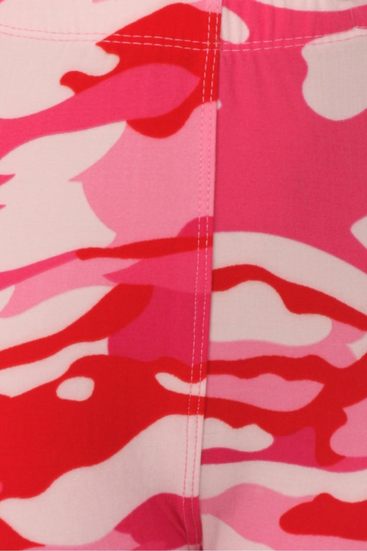 Buttery Soft Pink Camouflage Kids Leggings - EEVEE