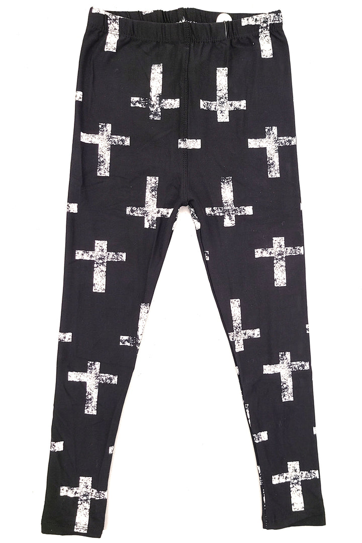 Buttery Soft Faded Cross Kids Leggings
