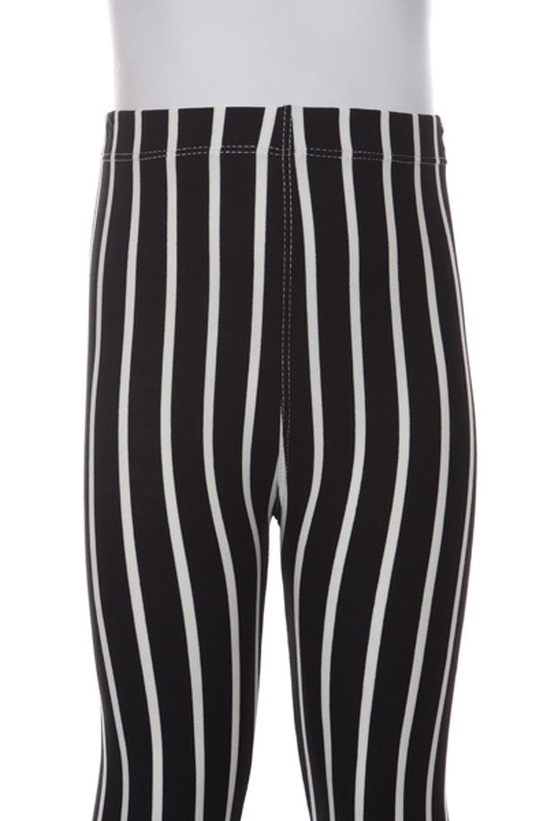 Buttery Soft Black Vertical Pinstripe Kids Leggings