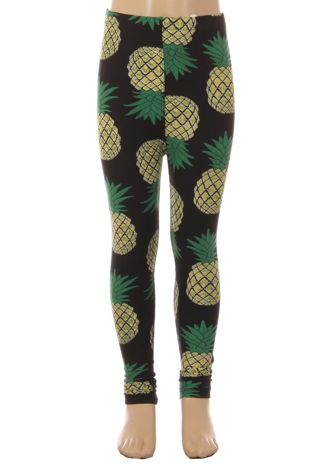 Buttery Soft Green Pineapple Kids Leggings - EEVEE