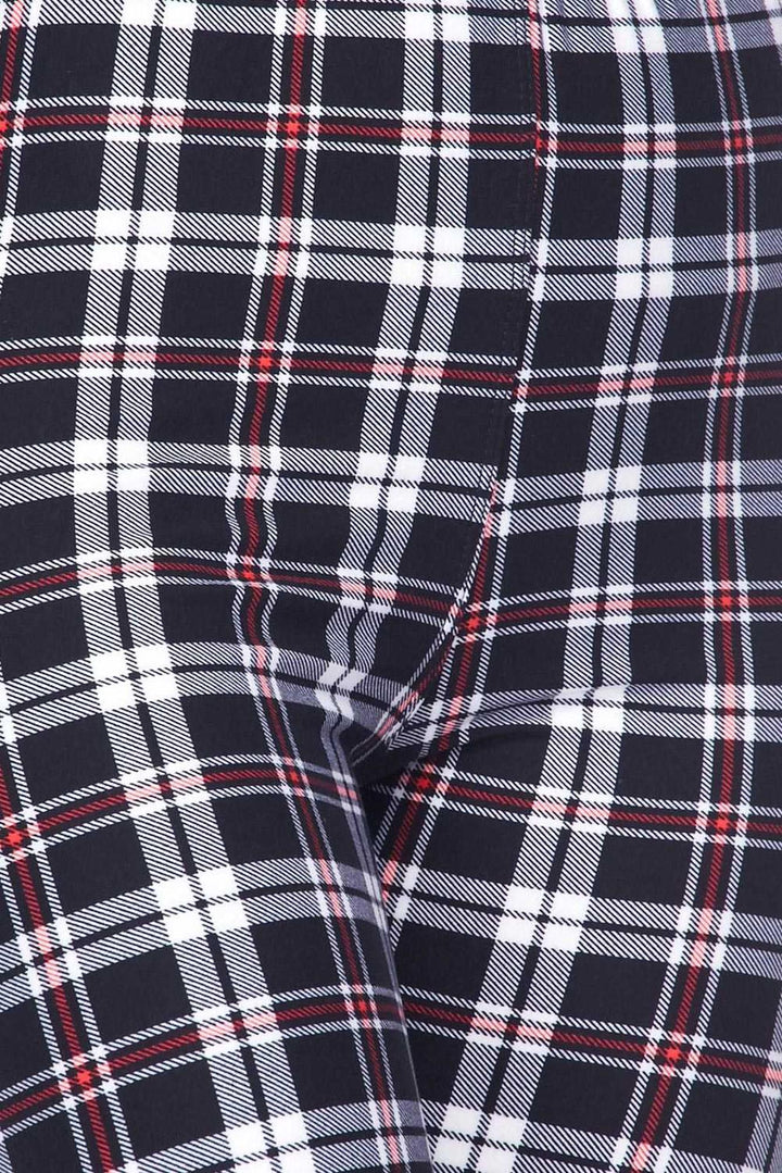 Buttery Soft Burgundy Stripes Plaid Kids Leggings