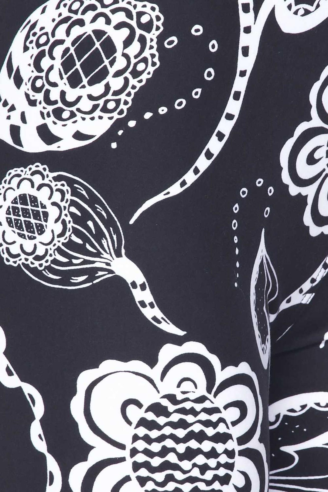 Buttery Soft Black and White Elegant Floral Kids Leggings