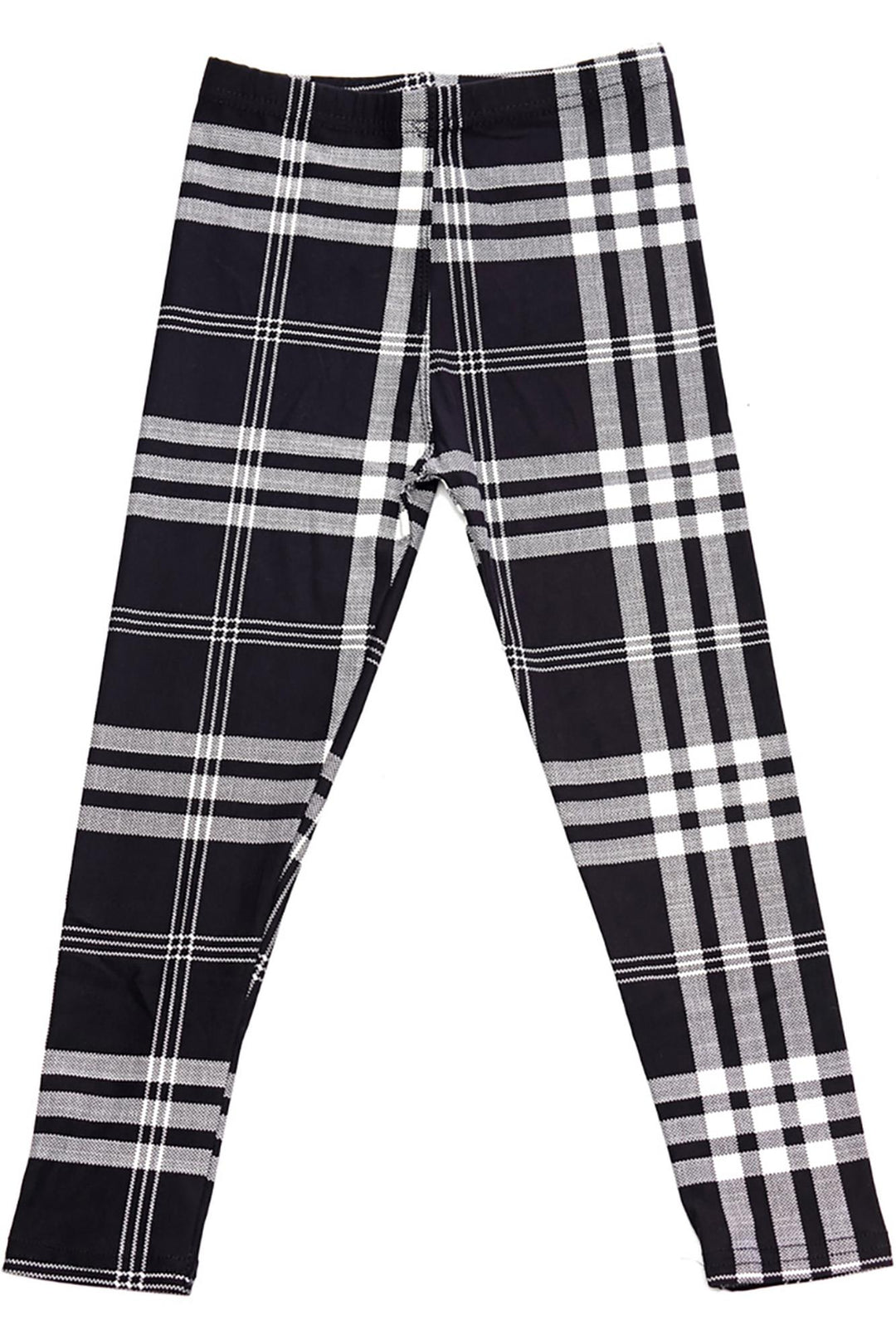 Buttery Soft Black and White Plaid Kids Leggings