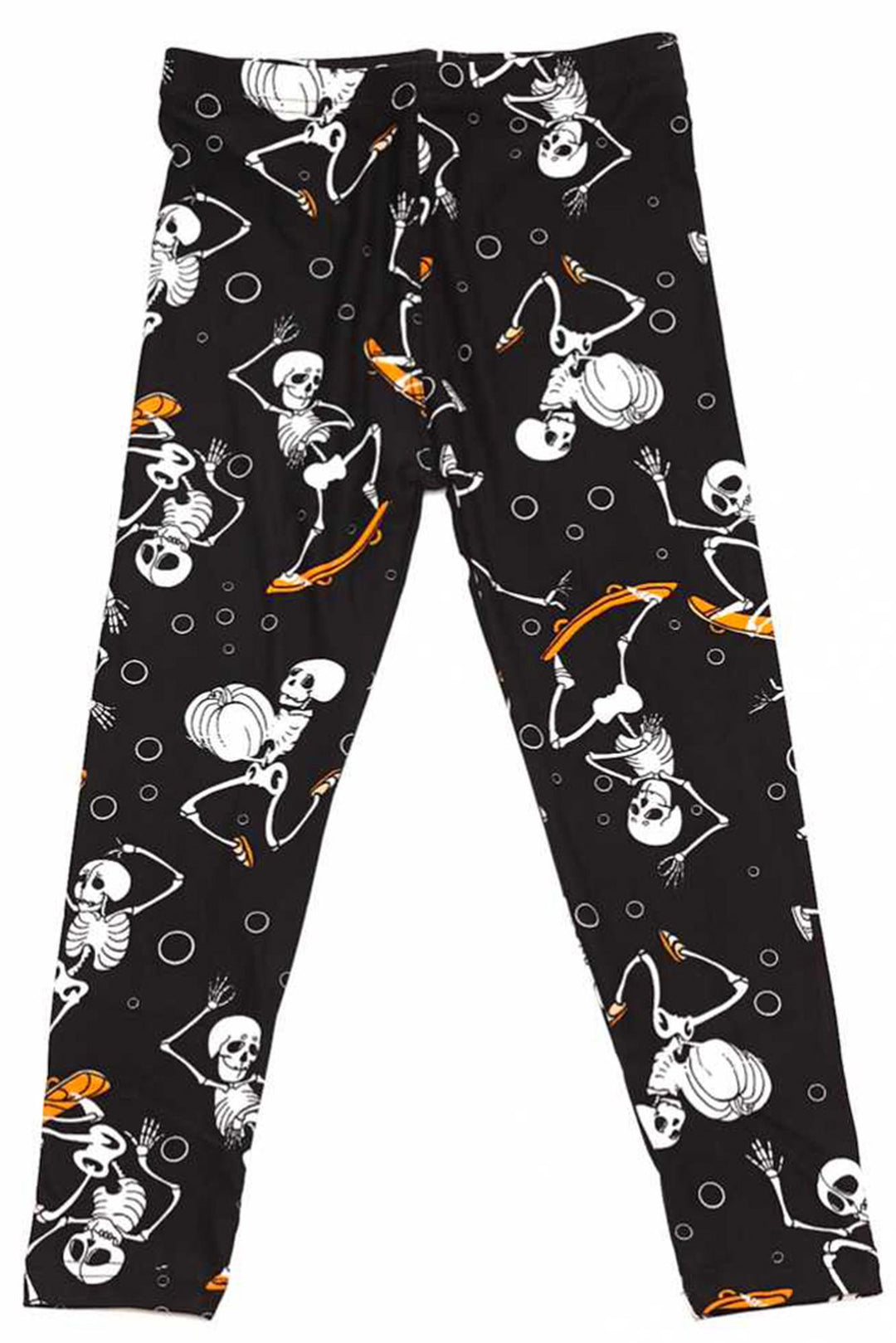 Buttery Soft Skateboarding Skeletons Halloween Kids Leggings