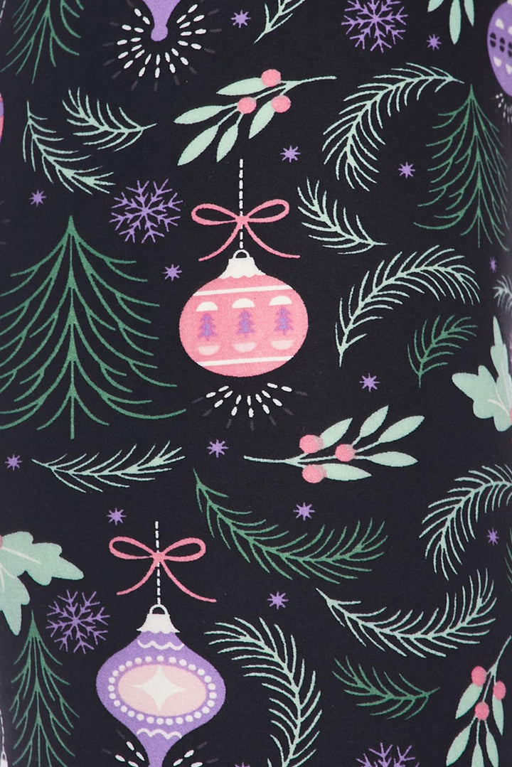 Buttery Soft Pine Tree Christmas Ornament Kids Leggings