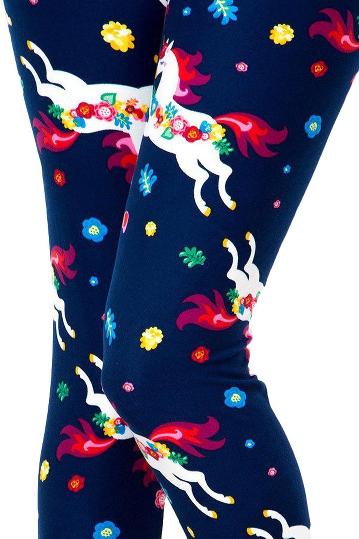 Buttery Soft Galloping Unicorns Kids Leggings