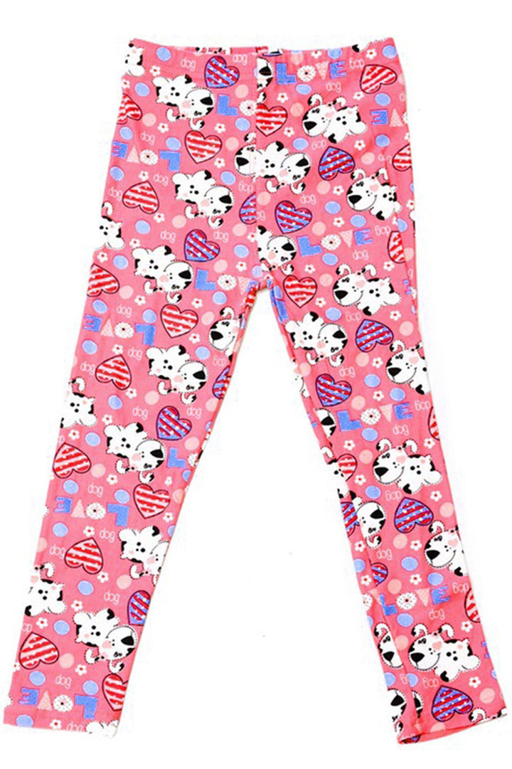 Buttery Soft Pink Puppy Dogs Kids Leggings