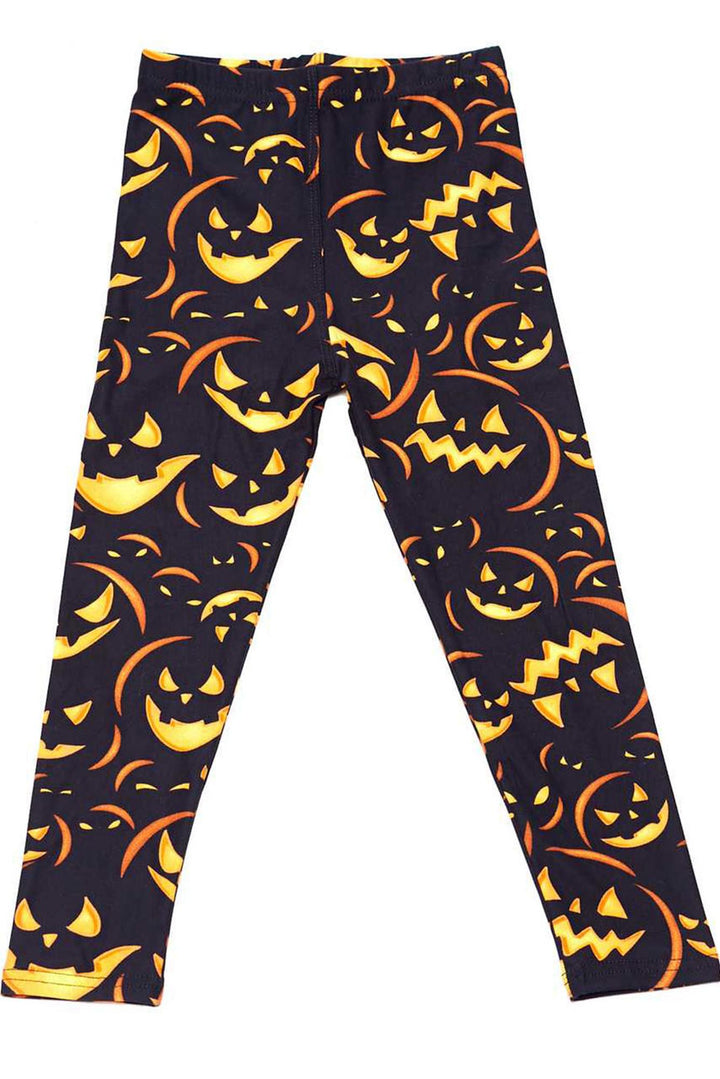 Buttery Soft Evil Halloween Pumpkins Kids Leggings