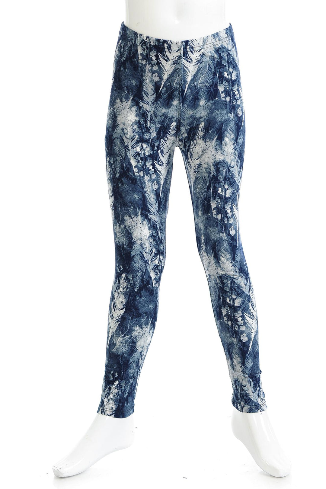 Buttery Soft Feather Blue Kids Leggings