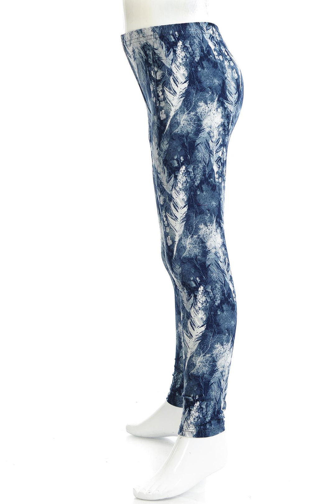 Buttery Soft Feather Blue Kids Leggings