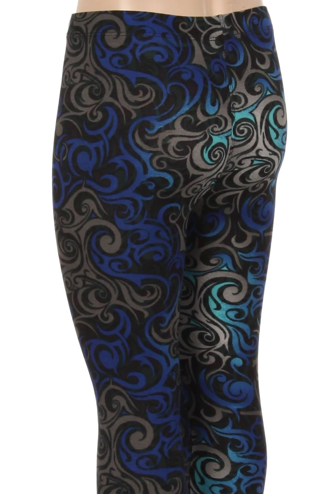 Buttery Soft Blue Twisted Swirl Kids Leggings