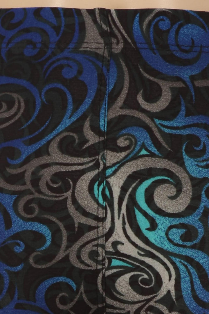 Buttery Soft Blue Twisted Swirl Kids Leggings