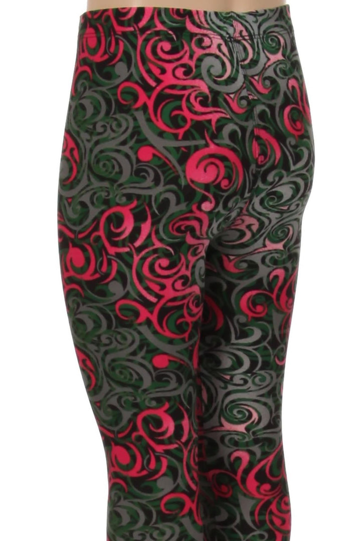 Buttery Soft Fuchsia Twisted Swirl Kids Leggings
