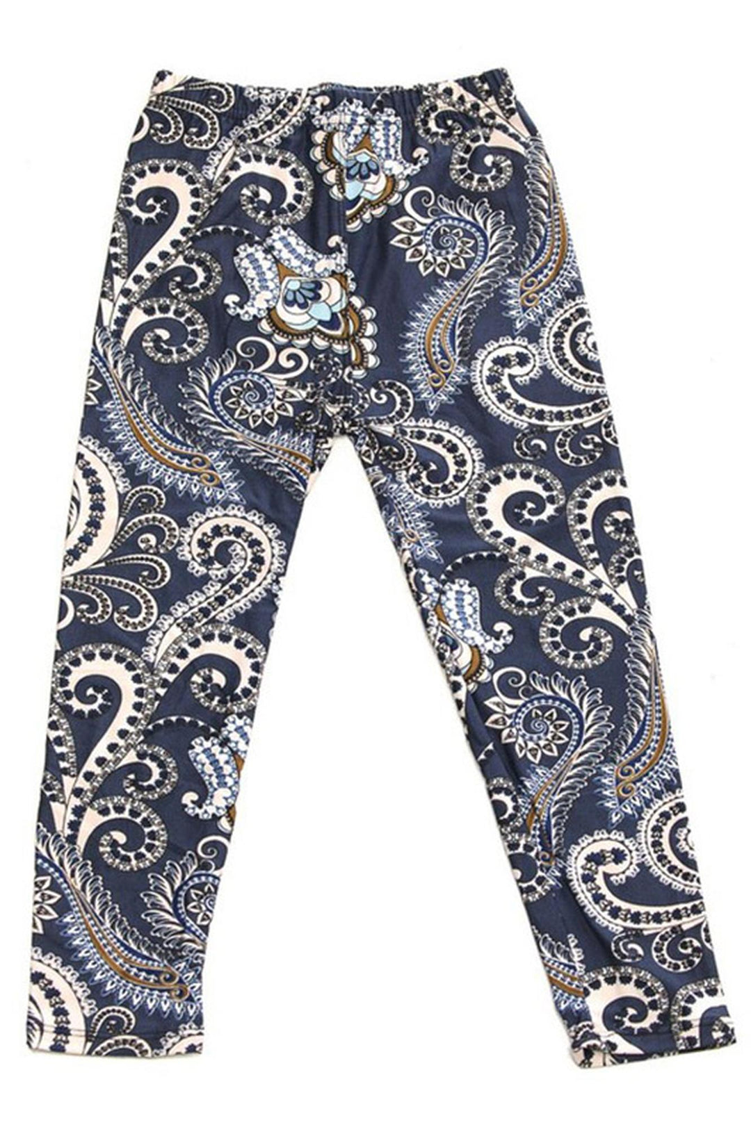 Buttery Soft Navy Paisley Kids Leggings