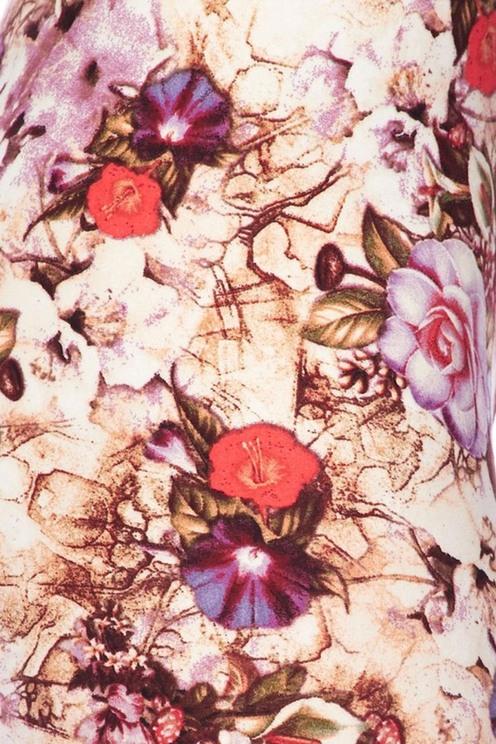 Buttery Soft Ginger Summer Floral Kids Leggings