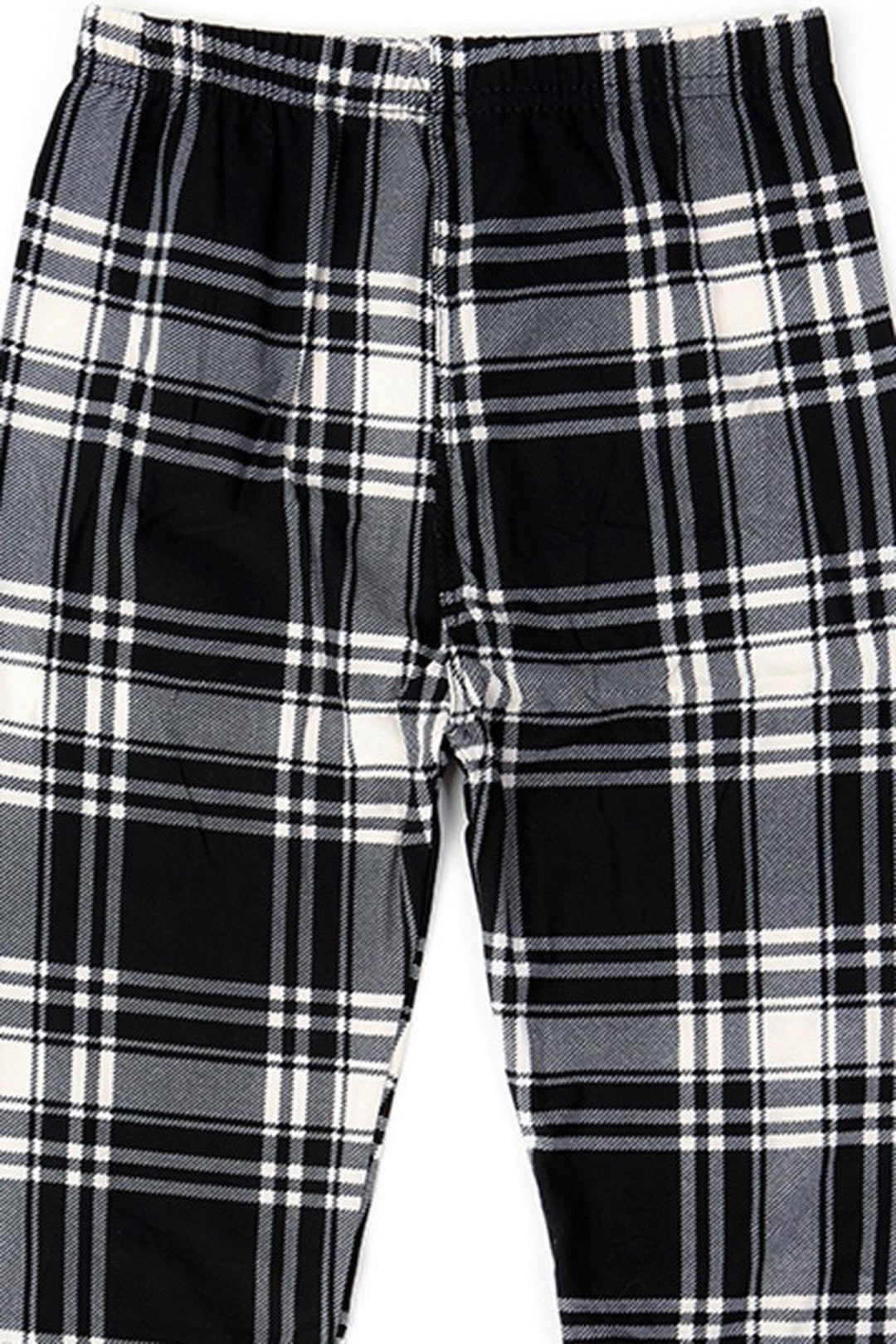 Buttery Soft White Plaid Kids Leggings