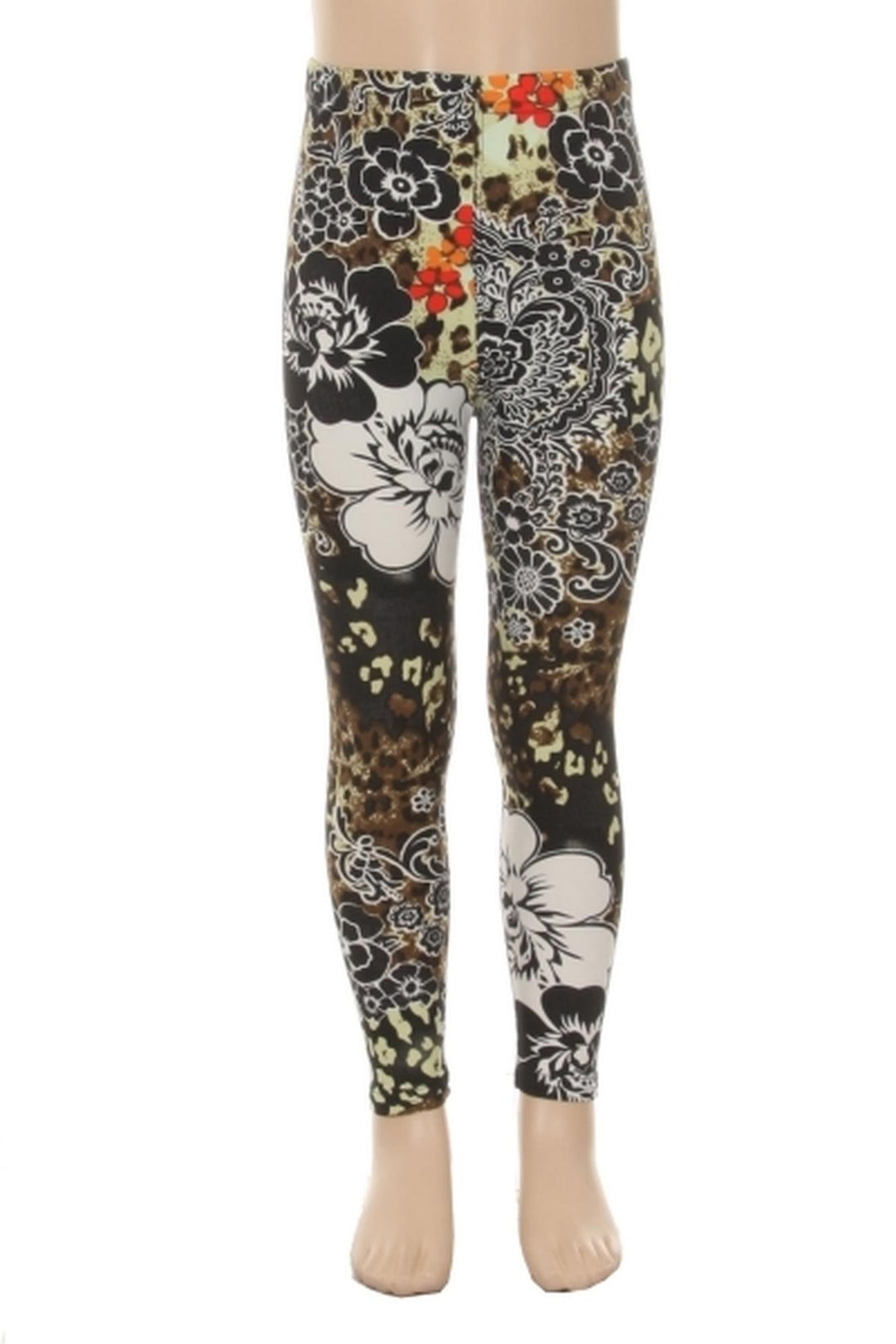 Buttery Soft Floral Leopard Kid's Leggings