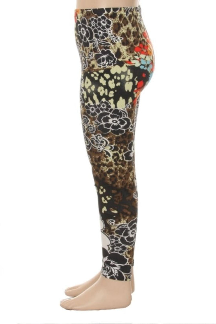Buttery Soft Floral Leopard Kid's Leggings