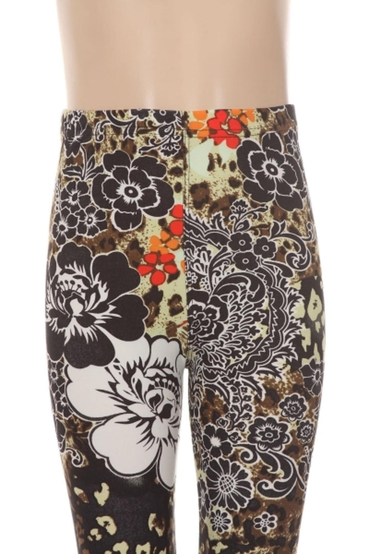 Buttery Soft Floral Leopard Kid's Leggings