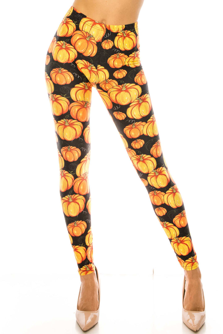 Creamy Soft Autumnal Pumpkins Kids Leggings - USA Fashion
