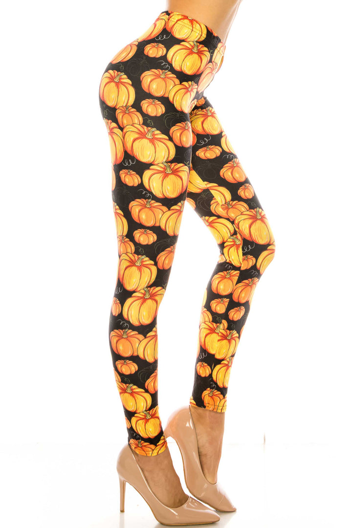 Creamy Soft Autumnal Pumpkins Kids Leggings - USA Fashion