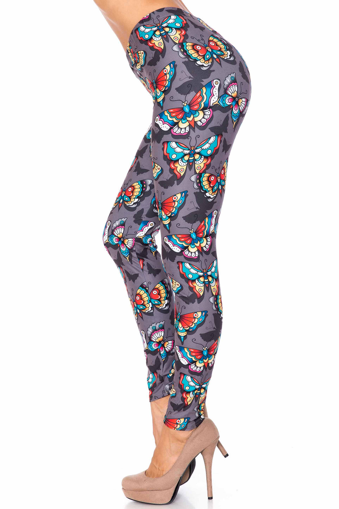 Creamy Soft Jewel Tone Butterfly Kids Leggings - USA Fashion