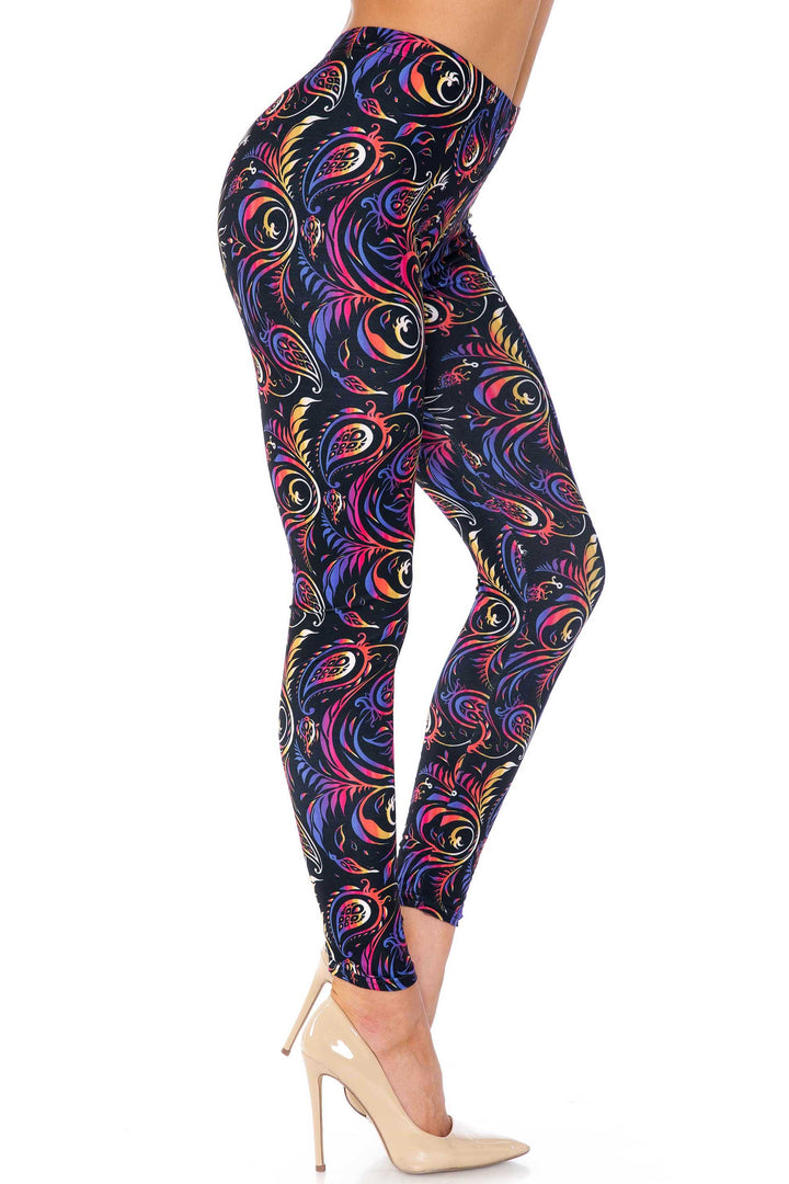 Creamy Soft Ombre Paisley Swirl Kids Leggings - USA Fashion