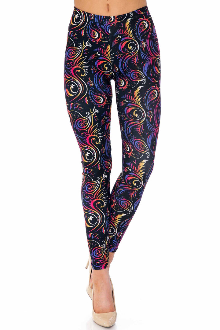 Creamy Soft Ombre Paisley Swirl Kids Leggings - USA Fashion