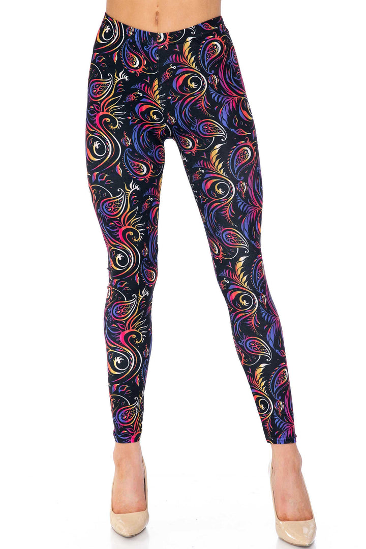 Creamy Soft Ombre Paisley Swirl Kids Leggings - USA Fashion