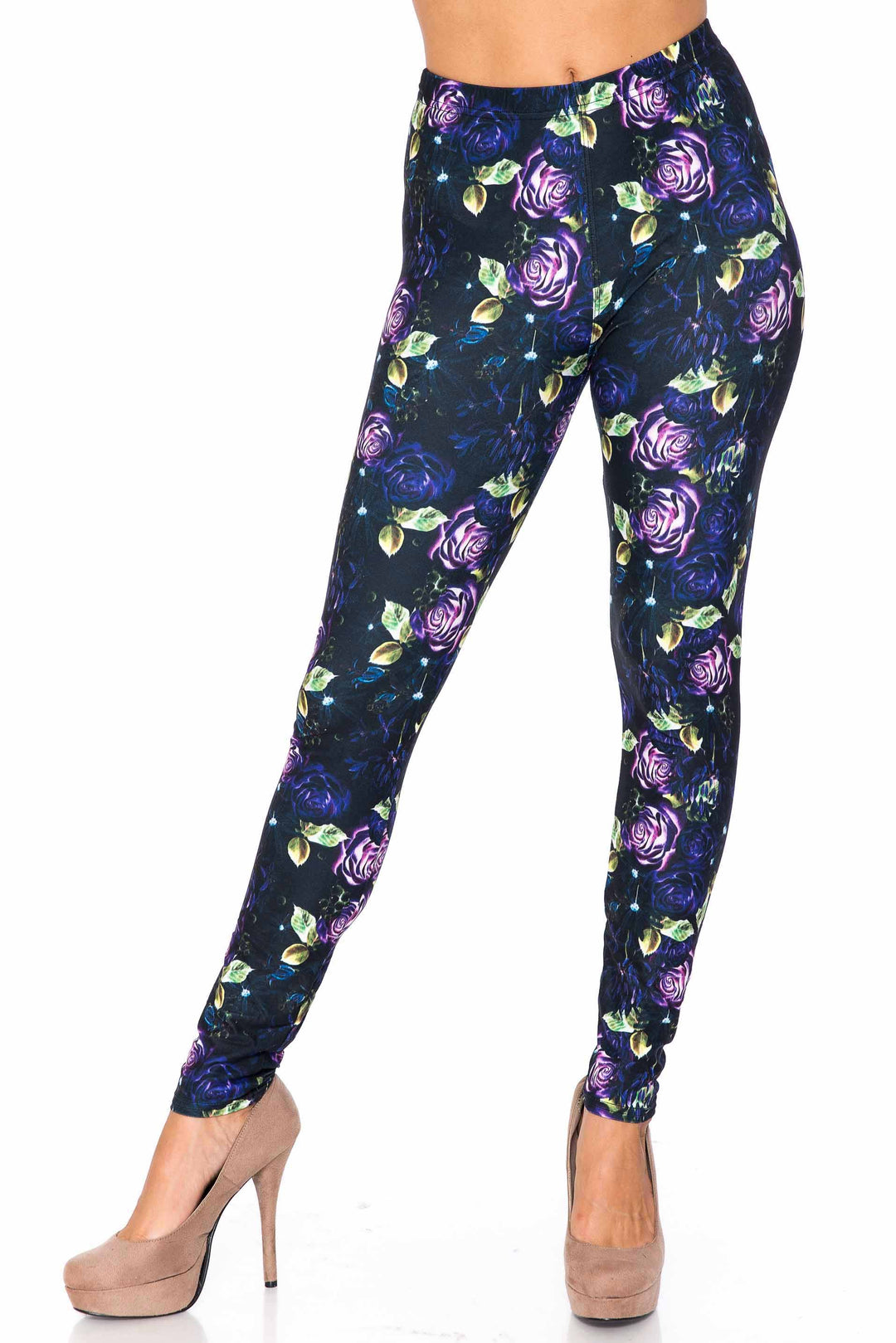 Creamy Soft Purple and Violet Rose Kids Leggings - USA Fashion