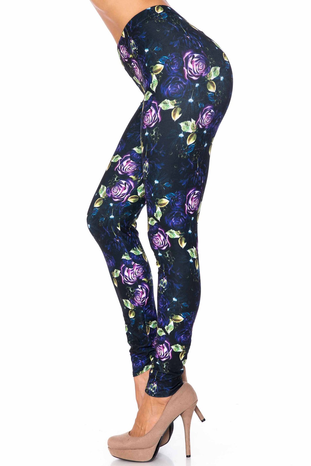 Creamy Soft Purple and Violet Rose Kids Leggings - USA Fashion