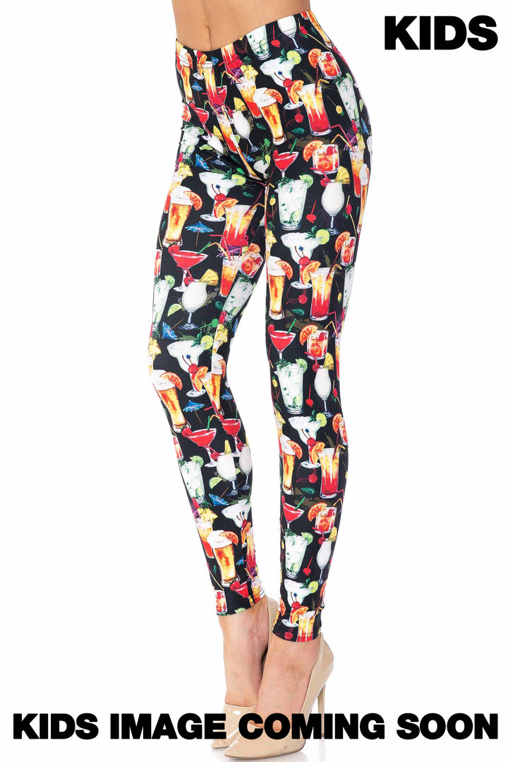 Creamy Soft Tropical Cocktails Kids Leggings - USA Fashion