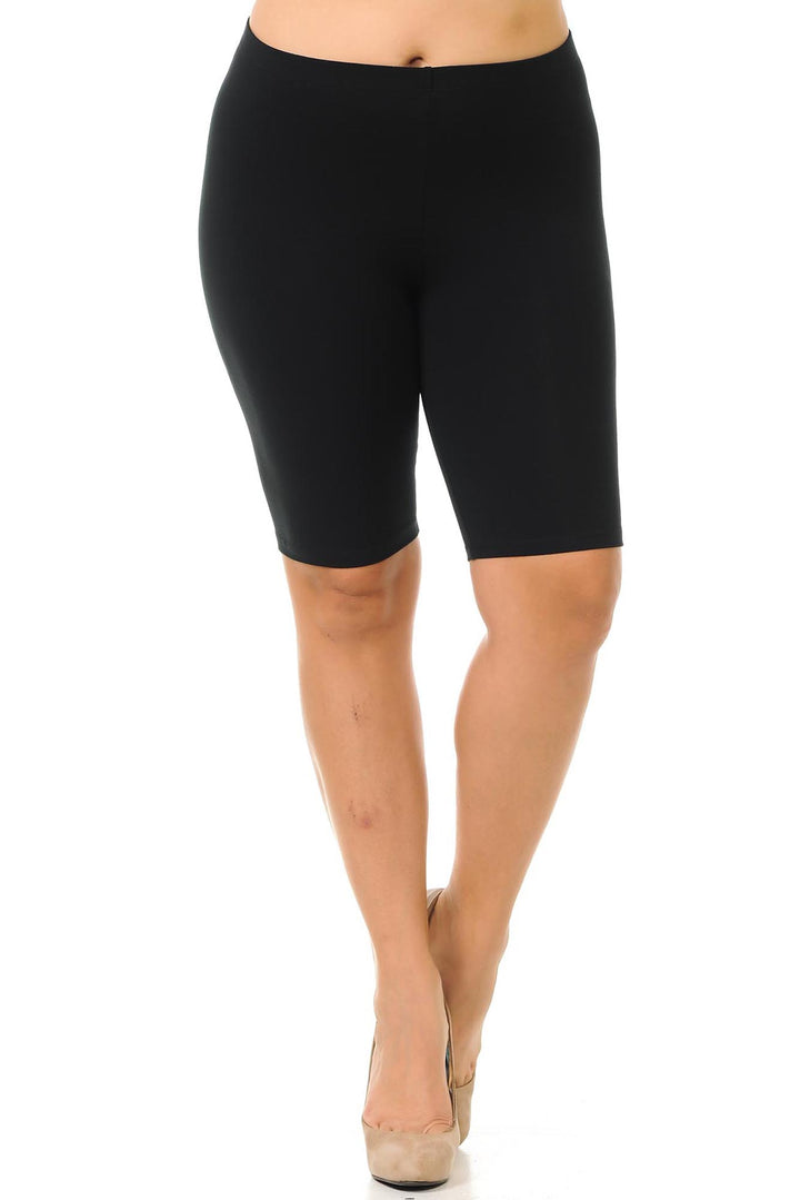 USA Basic Cotton Plus Size Thigh Shorts - Bermuda Shorts