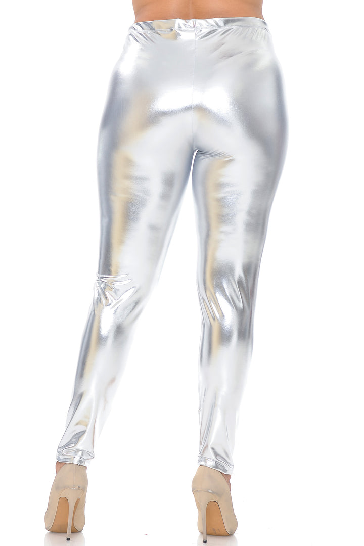 Shiny Metallic Plus Size Leggings