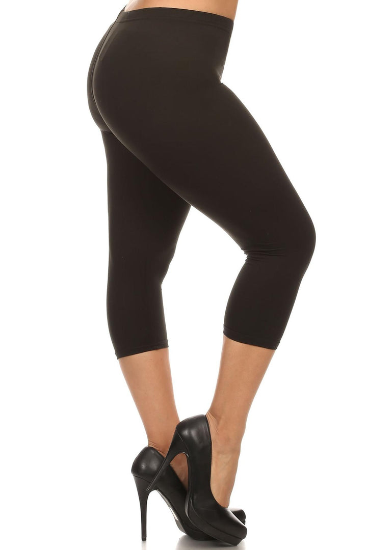 Buttery Smooth Basic Solid Plus Size Capris - New Mix