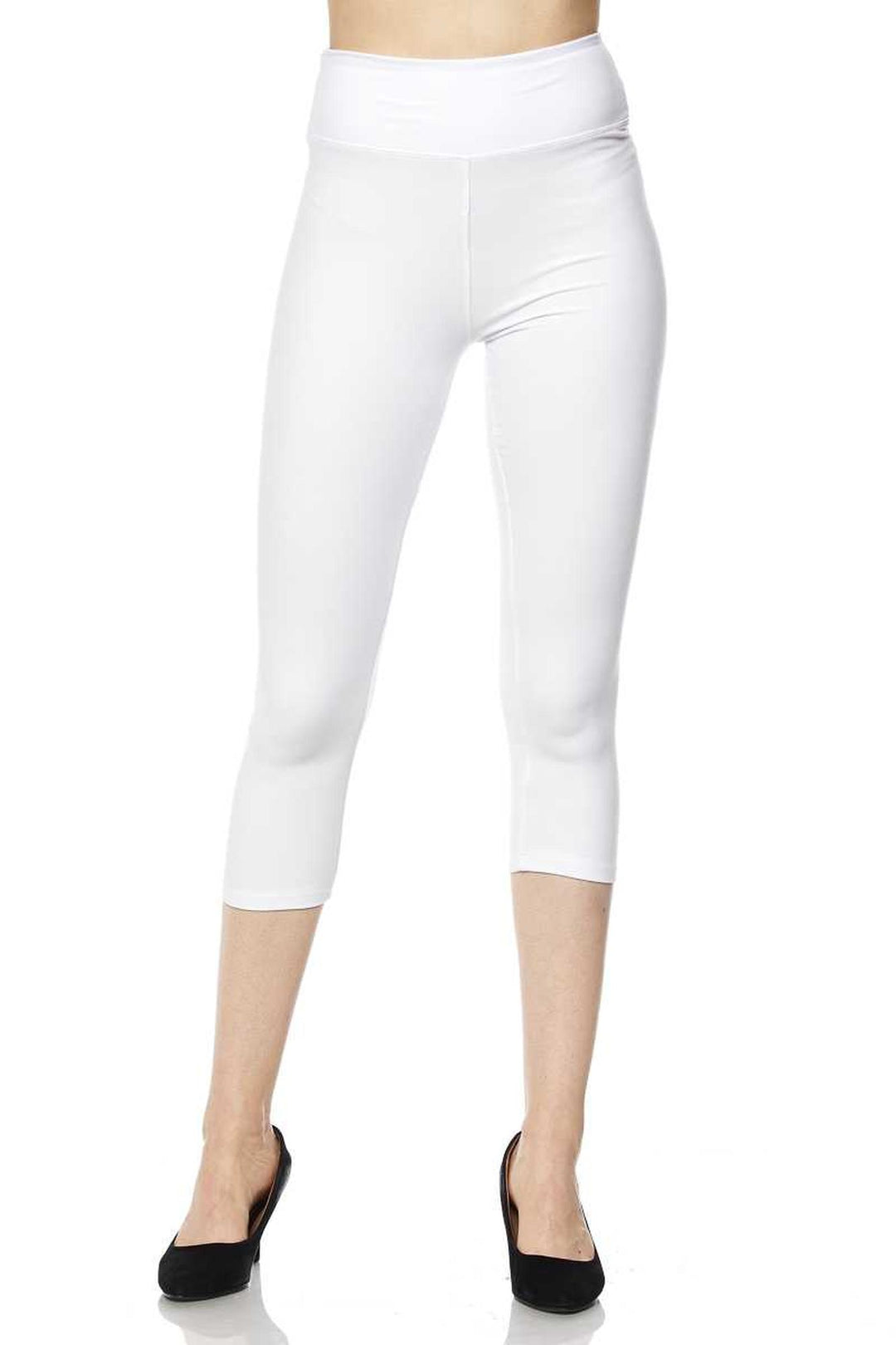 Buttery Smooth Basic Solid High Waisted Plus Size Capris - 3 Inch - New Mix