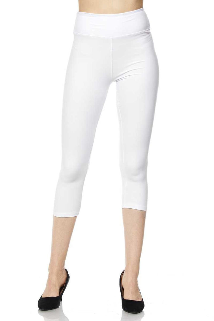 Buttery Smooth Basic Solid High Waisted Plus Size Capris - 3 Inch - New Mix