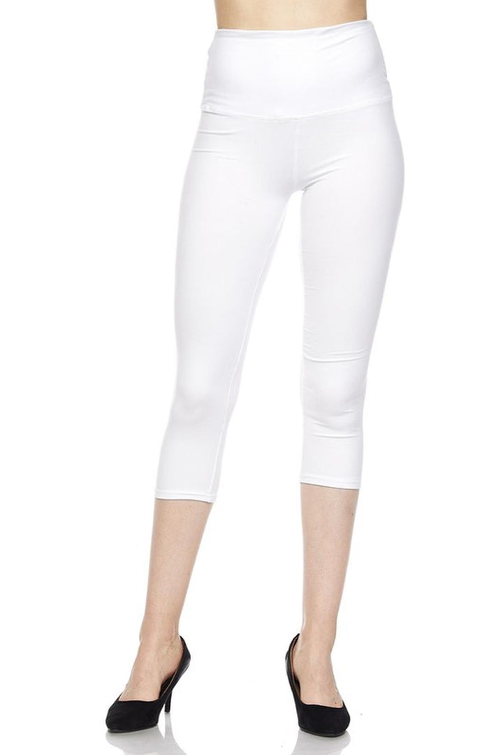 Buttery Smooth Basic Solid High Waisted Plus Size Capris - 5 Inch - New Mix
