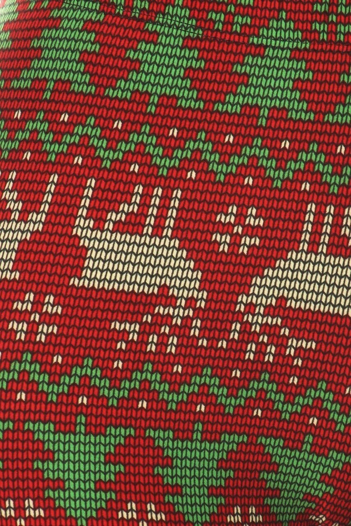 Buttery Smooth Faux Knit Reindeer and Holiday Tree Plus Size Leggings