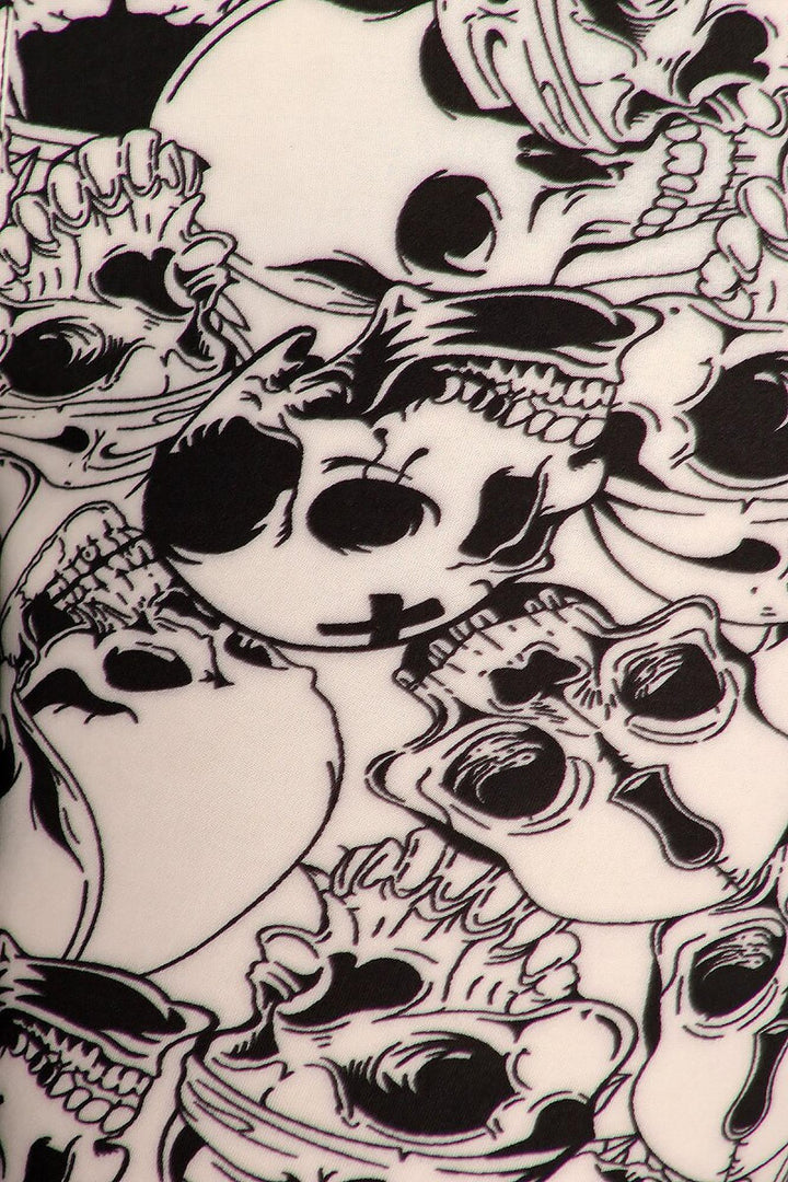 Buttery Smooth White Layers of Skulls Plus Size Leggings