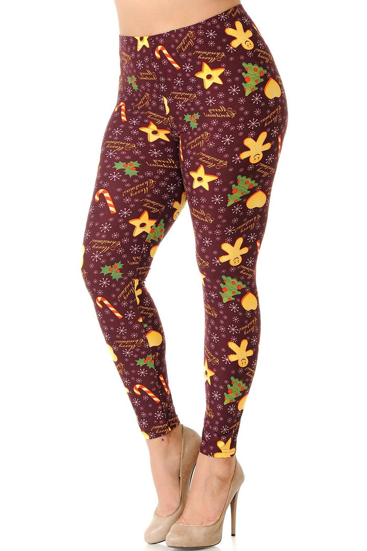 Buttery Smooth Merry Christmas Treats and Cookies Plus Size Leggings