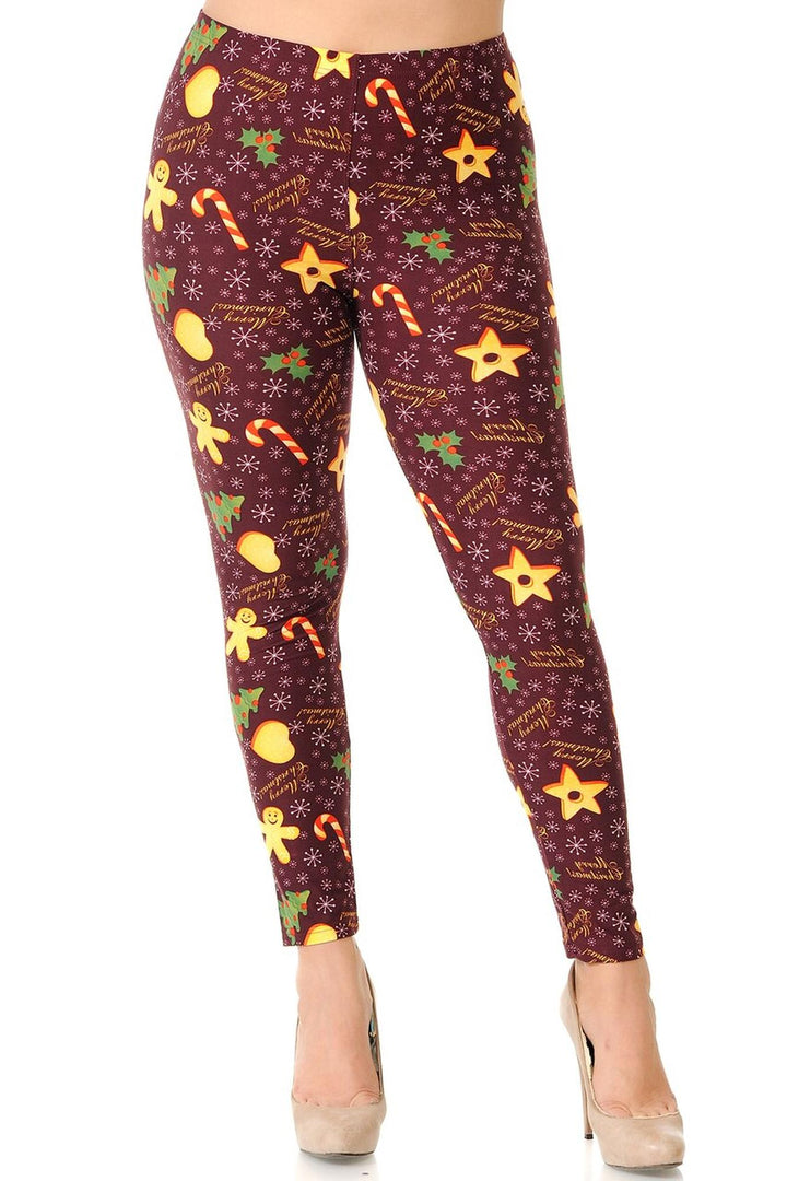 Buttery Smooth Merry Christmas Treats and Cookies Plus Size Leggings