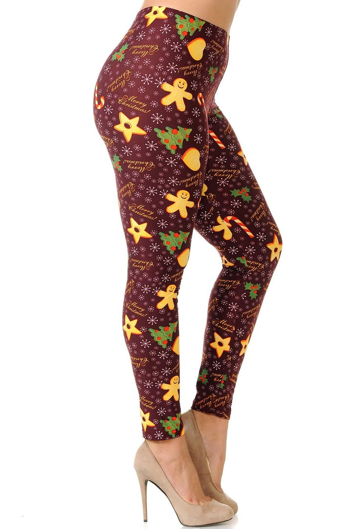 Buttery Smooth Merry Christmas Treats and Cookies Plus Size Leggings