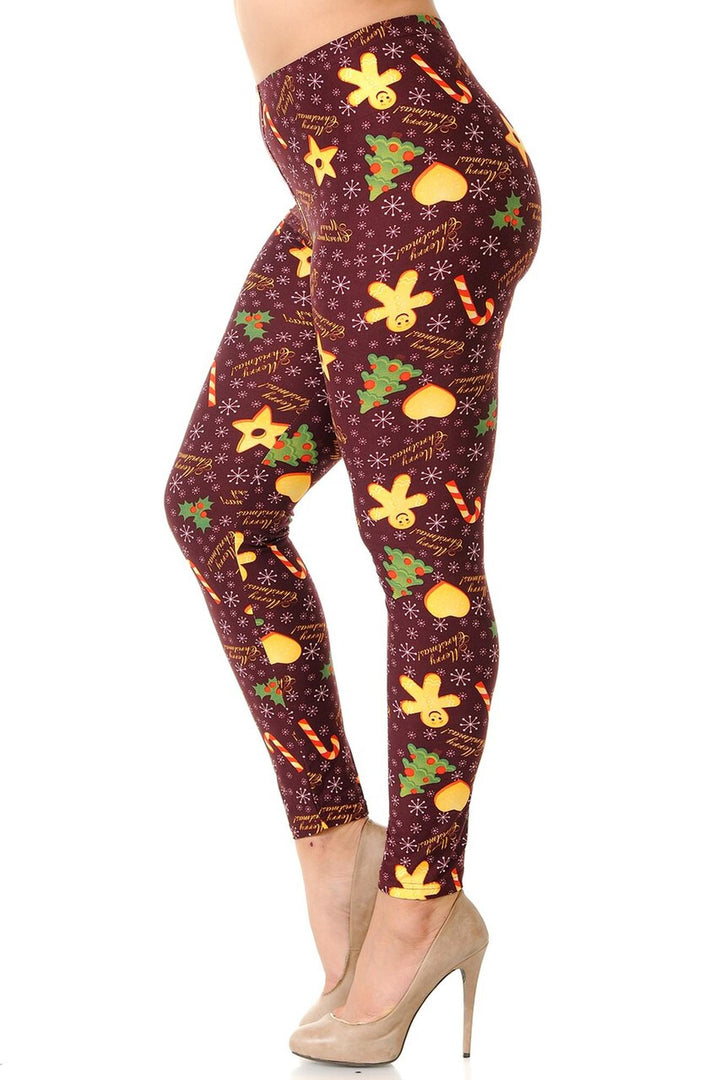 Buttery Smooth Merry Christmas Treats and Cookies Plus Size Leggings