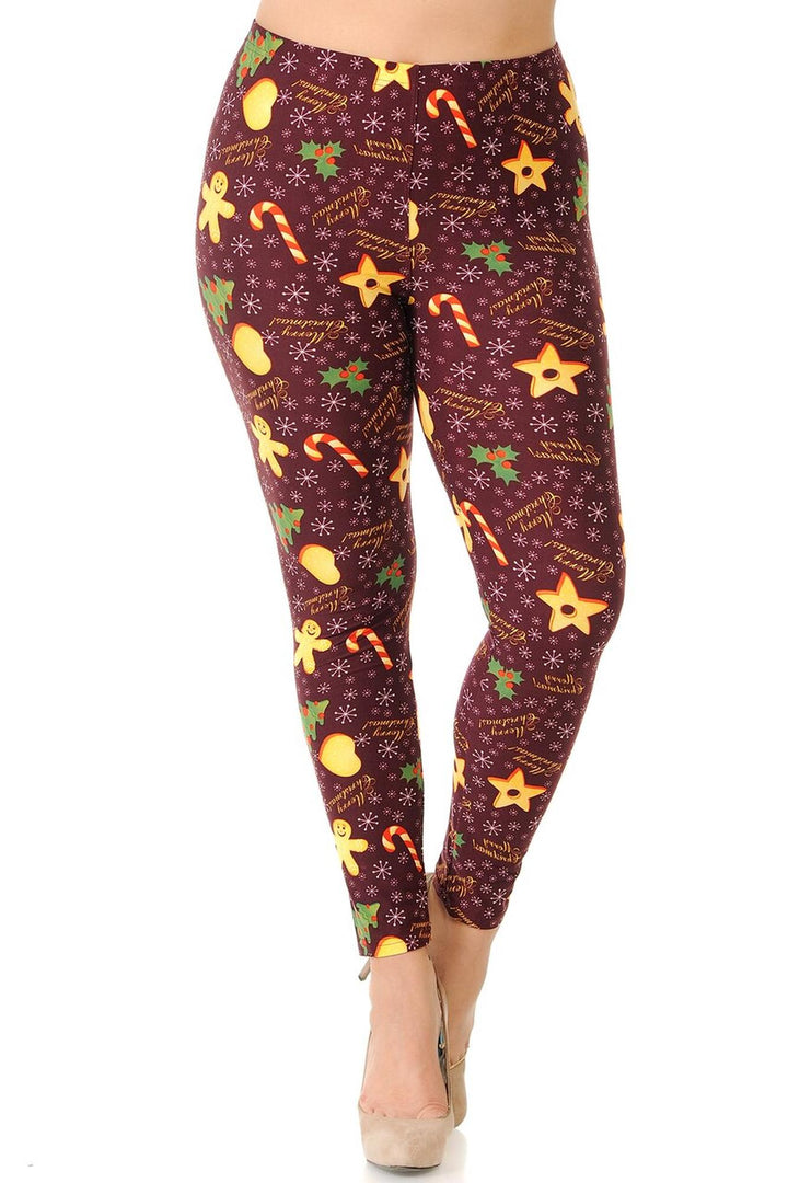 Buttery Smooth Merry Christmas Treats and Cookies Plus Size Leggings