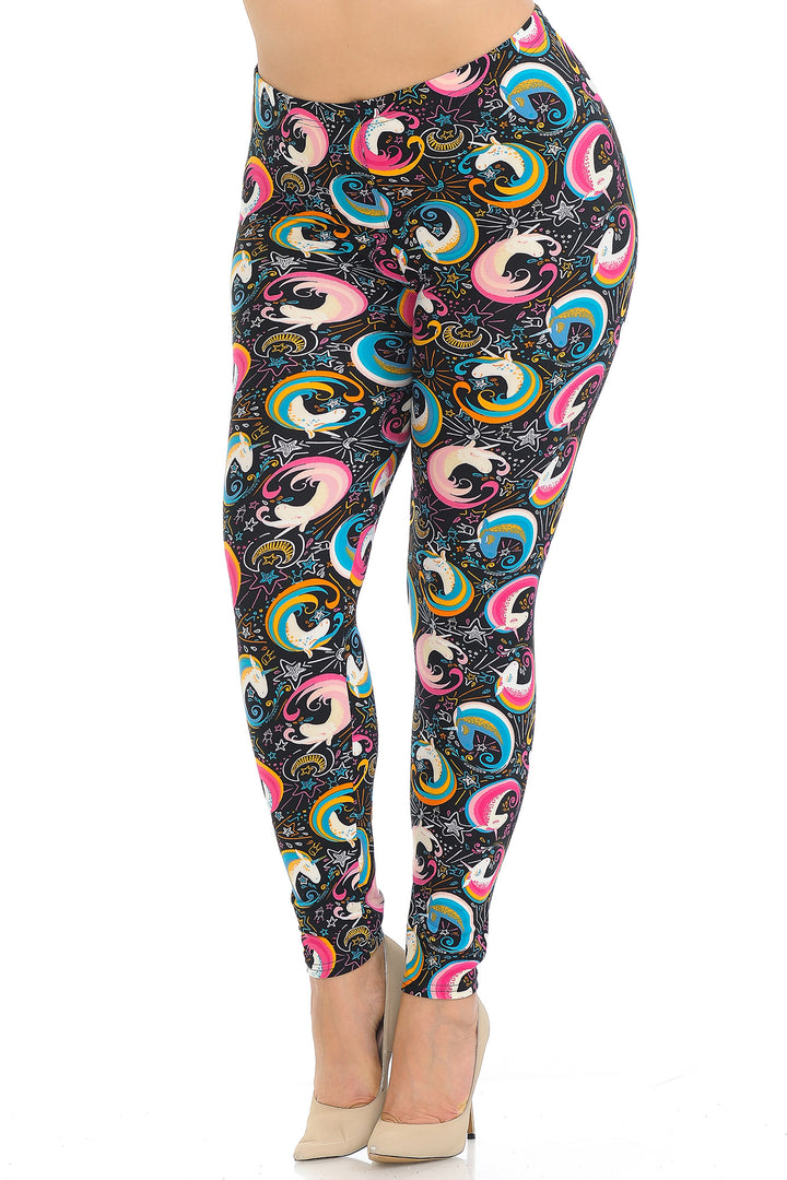 Buttery Smooth Groovy Hip Unicorn Plus Size Leggings