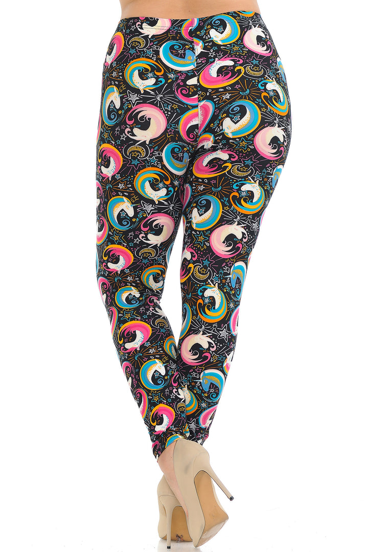Buttery Smooth Groovy Hip Unicorn Plus Size Leggings